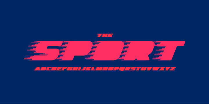 Windy thick alphabet, speed fat letters, blocky dynamic font with clean shapes, trendy maximalist typeface, headline typography, creative design identity, action sport logo monogram. Vector typeset.