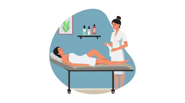 Spa Therapist Giving Massage 2D Flat Animation
