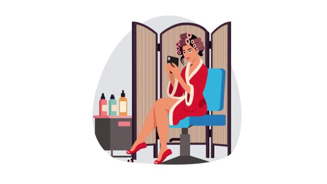 Glamorous Makeup at Vanity  2D Flat Animation