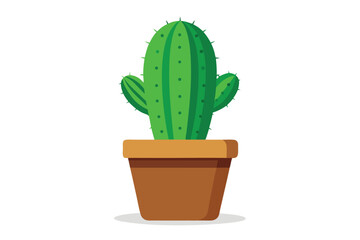 Cartoon Cactus in a Pot Simple and Cute A Whimsical Addition to Any Design or Project With Southwestern Flair