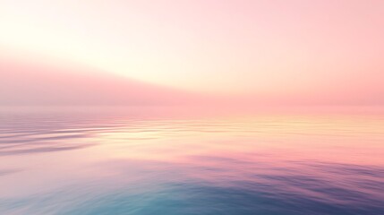 Obraz premium Serene seascape at sunset with soft pastel colors, calm ocean and dreamy horizon