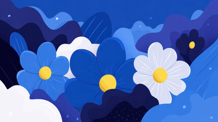 blue floral background