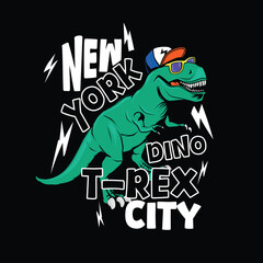 New York Dino T-rex city vector graphic design