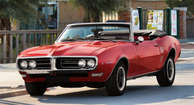 August 7, 2010 Senigallia Italia.  1967 Pontiac Firebird Convertible,  American muscle car