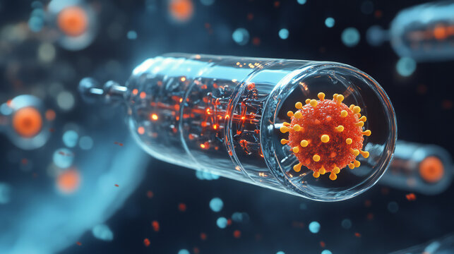 3d illustration of Virus bacteria cells background. Realistic rendering of neuron - on the blue background
- Powered by Adobe