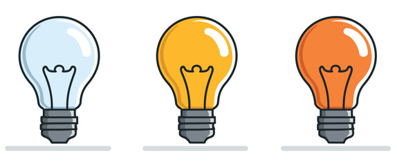 This light bulb icon is a bright symbol of innovation, showcasing an isolated glass electric lamp glowing with creative energy and technological inspiration