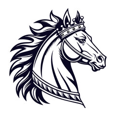 Black and White Horse Illustration