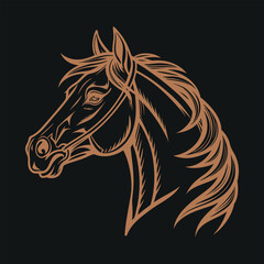 Black and White Horse Illustration