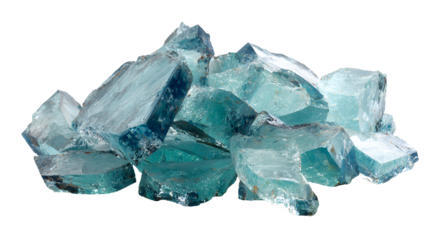 Teal gemstone pile  faceted crystals  natural beauty