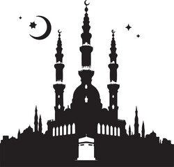 Madina with black and silhouette vector 