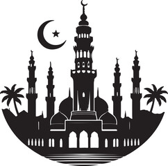 Madina with black and silhouette vector 