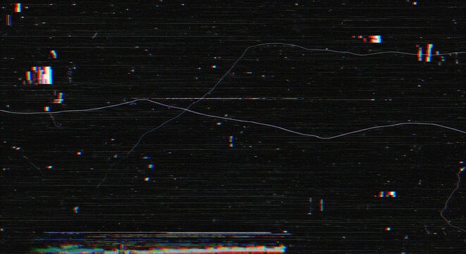 Abstract digital glitch art with colorful lines and noise effect, a chaotic visual representation of data corruption