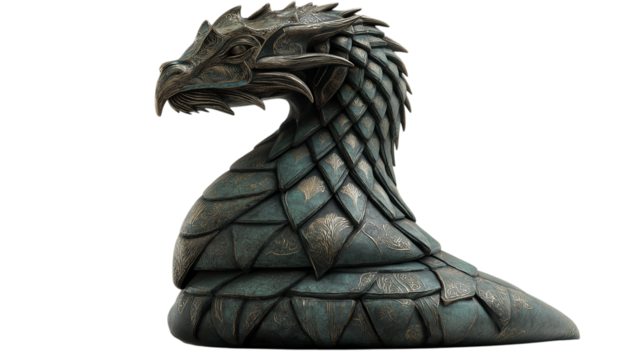 Dragon Sculpture with Intricate Scale Pattern Design