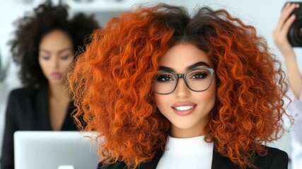 Professional women engage in creative work in a modern office setting during the day - Powered by Adobe