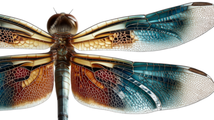 Dragonfly Close-Up on Transparent Background
