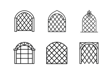 trellis line art vector illustration