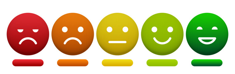 Rating scale or pain scale. Likert scale. Vector clipart isolated on white background.