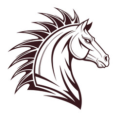 Black and White Horse Illustration
