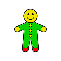 outline vector illustration of a gingerbread man