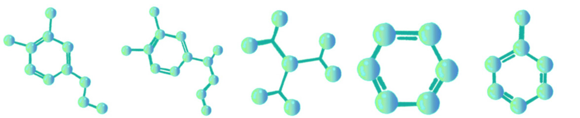 Colorful Molecule Vector Set &ndash; Cute Science Clipart for Kids Education and Decoration