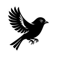 Elegant Flying Bird Silhouette Vector