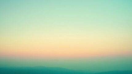 Gradient sky landscape at sunset or sunrise with mountains and soft pastel colors