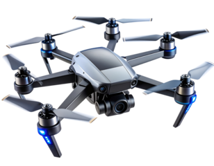 High-Tech Surveillance Drone in Flight