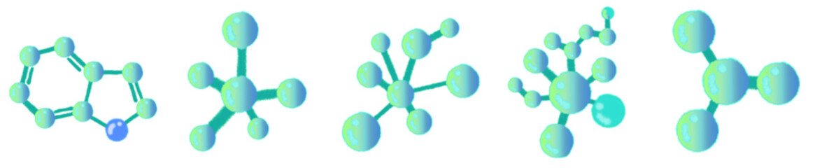 Colorful Molecule Vector Set &ndash; Cute Science Clipart for Kids Education and Decoration