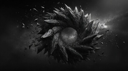 Abstract Dark Space Ring Design