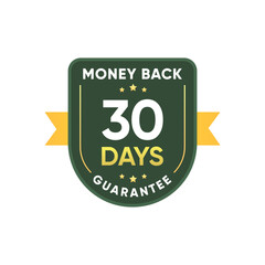 30 Days Money Back Guarantee Badge Sign Vector Design	