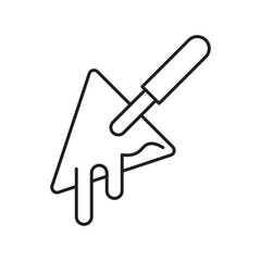 Trowel icon, Masonry Symbol Outline icon Transparent background