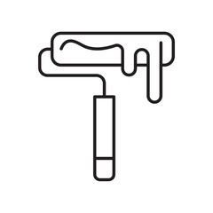 Paint Roller icon, painting Symbol Outline icon Transparent background