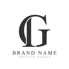 IG trendy logotype template. Initial letter i and g classic font style. Creative logo for company name or identity.