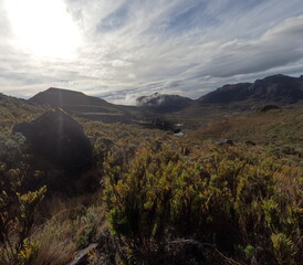 mountain landscape with clouds