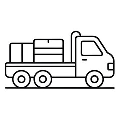 Delivery truck with cargo isolated on white background