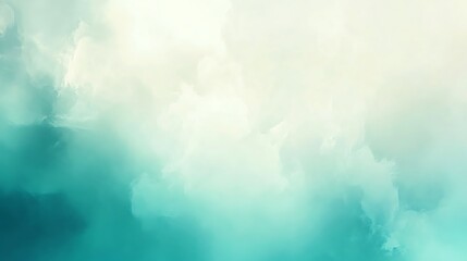 Abstract teal gradient watercolor background texture with cloud effect for banners and design
