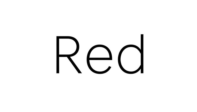 Simple word "Red" in bold font
