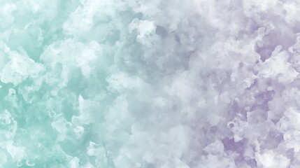 Abstract watercolor background with pastel green, blue and purple colors and cloud effect