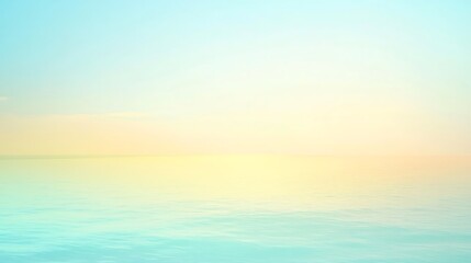 Serene seascape at dawn featuring pastel hues, calm water, and a tranquil horizon