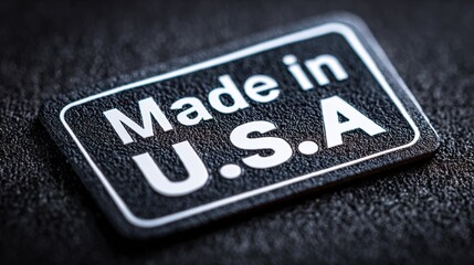 Fototapeta premium Close-Up of Made in U.S.A. Label on Textured Surface