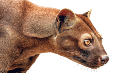 Close-Up of Fossa Face – Carnivorous Mammal of Madagascar