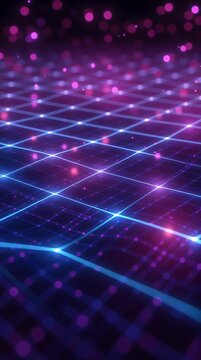 A mesmerizing abstract digital grid background with vibrant colors and glowing lights, perfect for futuristic themes.