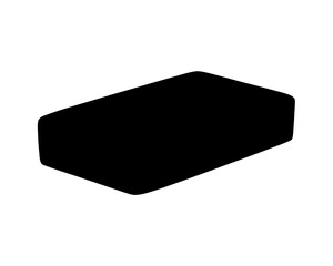 Solid Black Rectangular Prism with Rounded Edges Against a White Background