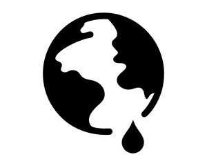 Melting Earth Globe Icon Symbolizing Global Warming and Climate Change Crisis