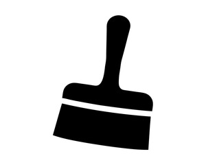 Black silhouette of a hand brush with a comfortable and short handle