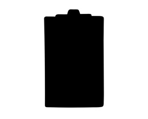 Stylized black and white silhouette of a rechargeable battery icon symbol