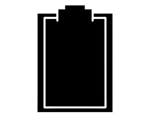 Simple vector illustration of a solid black clipboard with white trim