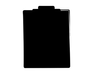 Silhouette of a Clipboard with Clip Mechanism for Holding Documents Securely
