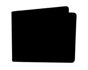 Silhouette of an open book with rounded corners and white background