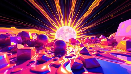 Psychedelic Geometry: Radiant Universe Unveiled
